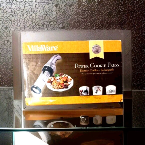 VillaWare Cordless Rechargeable Cookie Press w/ Discs & 4 Icing Tips - Picture 2 of 3